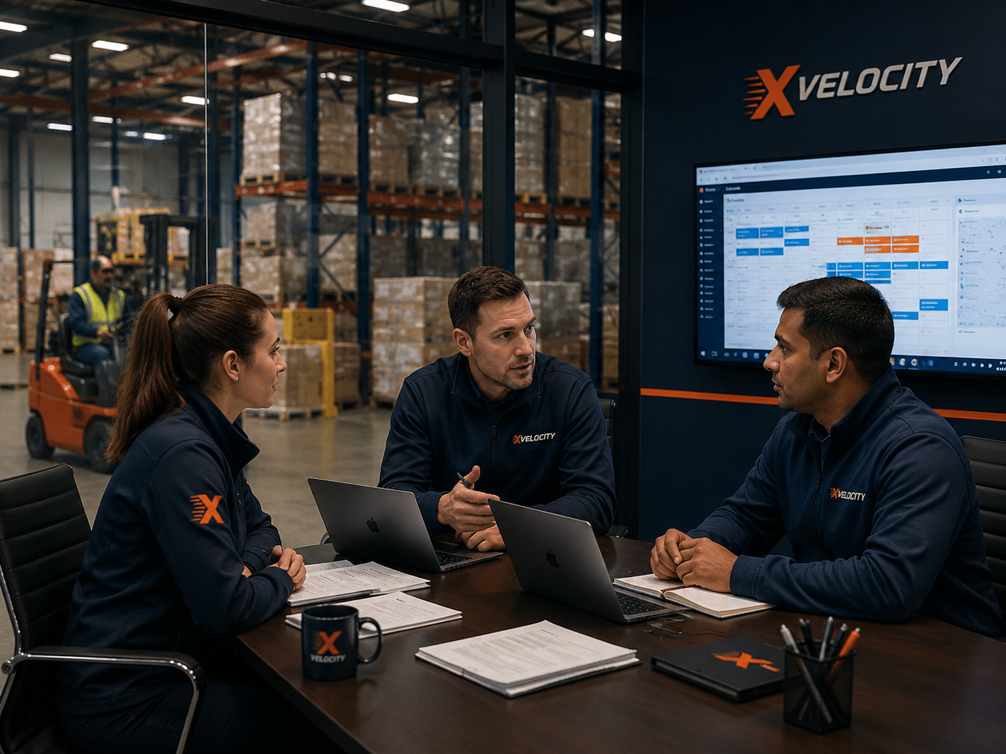 Xvelocity team coordination inside a warehouse office